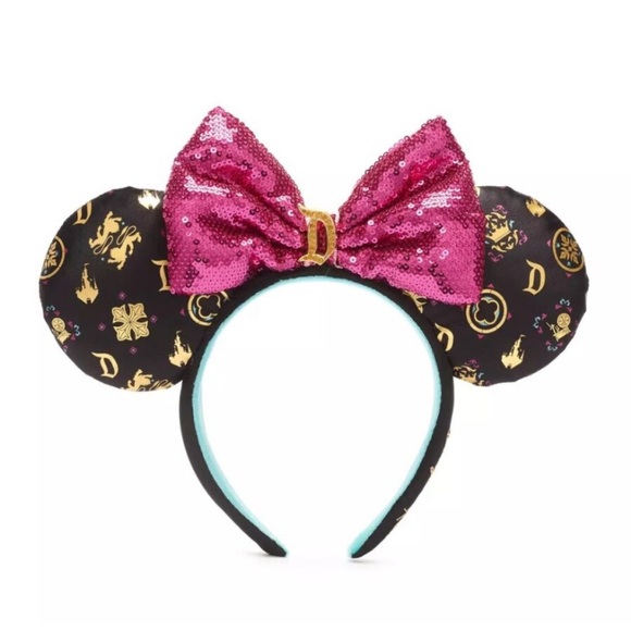 DISNEYLAND RESORT MINNIE MOUSE EAR 🩷PINK🩷 SEQUINED BOW HEADBAND 🌟EUC🌟 - Picture 16 of 17
